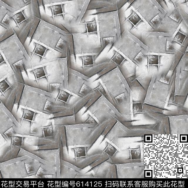 黑白印象素描数码印花华亿平台下载（图片编号: 614125） - 瓦栏（Walan）