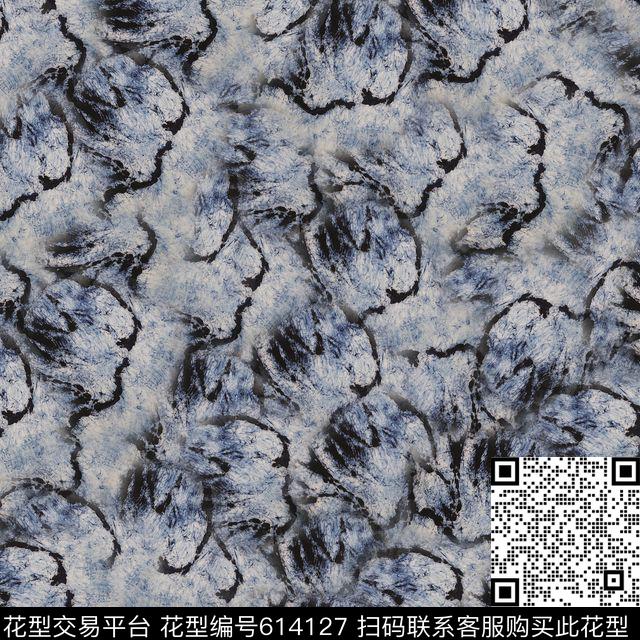 水墨轮廓扎染数码印花华亿平台下载（图片编号: 614127） - 瓦栏（Walan）