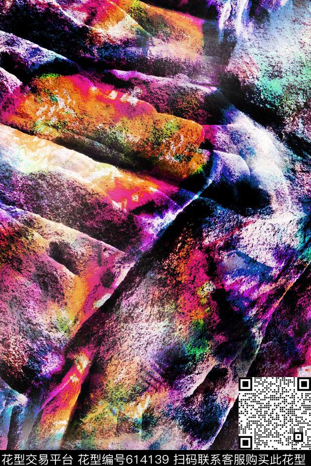 抽象水彩大理石数码印花华亿平台下载（图片编号: 614139） - 瓦栏（Walan）
