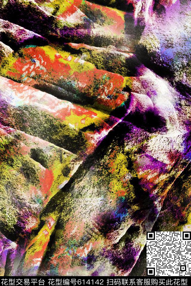 抽象水彩大理石数码印花华亿平台下载（图片编号: 614142） - 瓦栏（Walan）