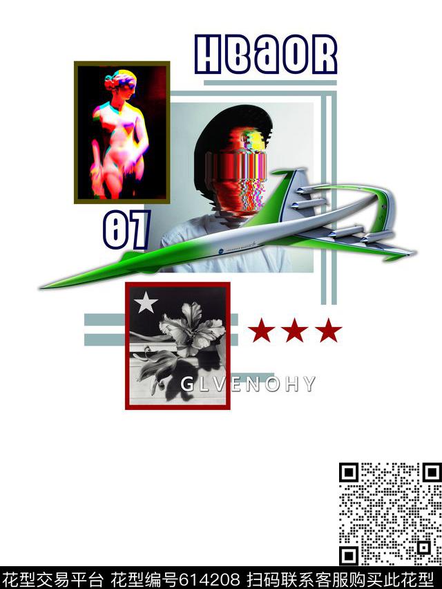 花卉植物五角星数码印花华亿平台下载（图片编号: 614208） - 瓦栏（Walan）