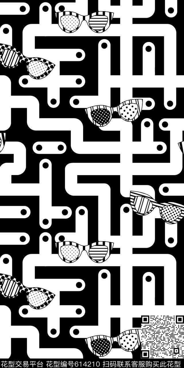 卡通几何条纹传统印花华亿平台下载（图片编号: 614210） - 瓦栏（Walan）