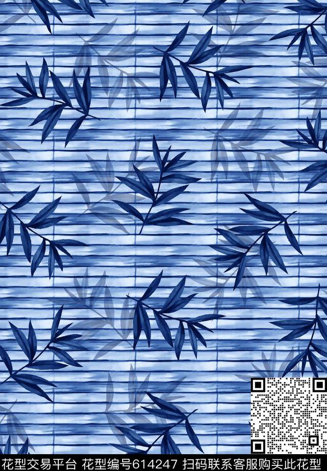 纹理格树叶男装衬衫数码印花华亿平台下载（图片编号: 614247） - 瓦栏（Walan）