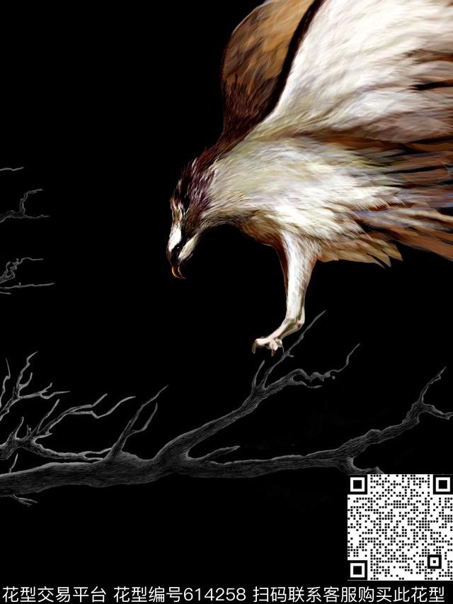 老鹰树枝男装T恤数码印花华亿平台下载（图片编号: 614258） - 瓦栏（Walan）