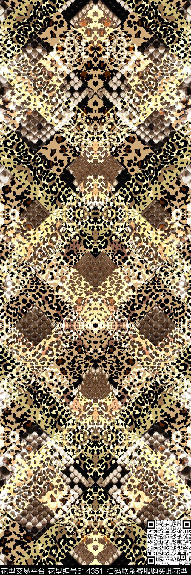 动物纹豹纹数码印花华亿平台下载（图片编号: 614351） - 瓦栏（Walan）