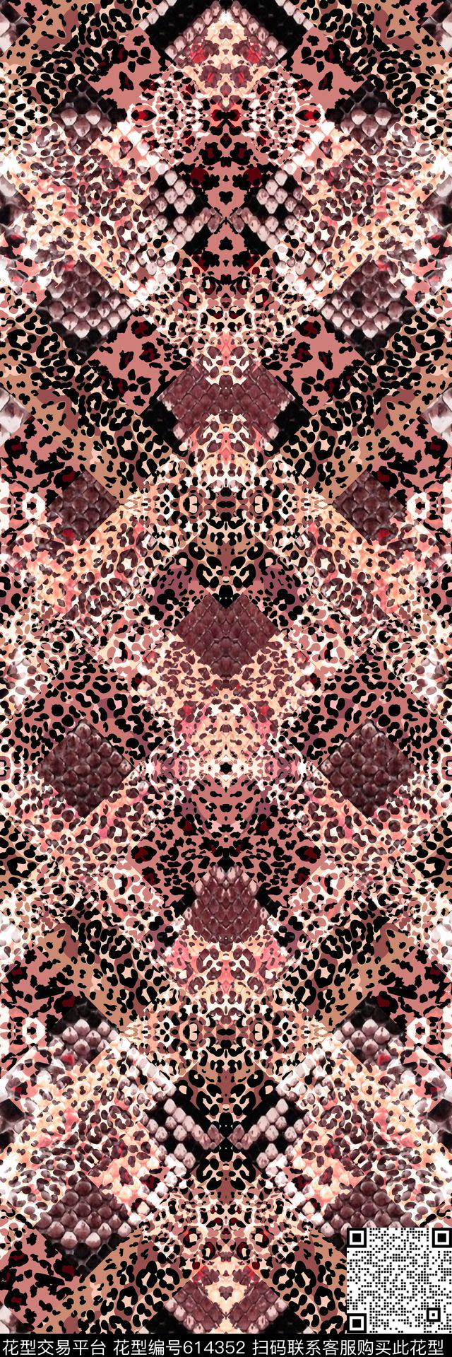 蛇纹动物纹豹纹数码印花华亿平台下载（图片编号: 614352） - 瓦栏（Walan）