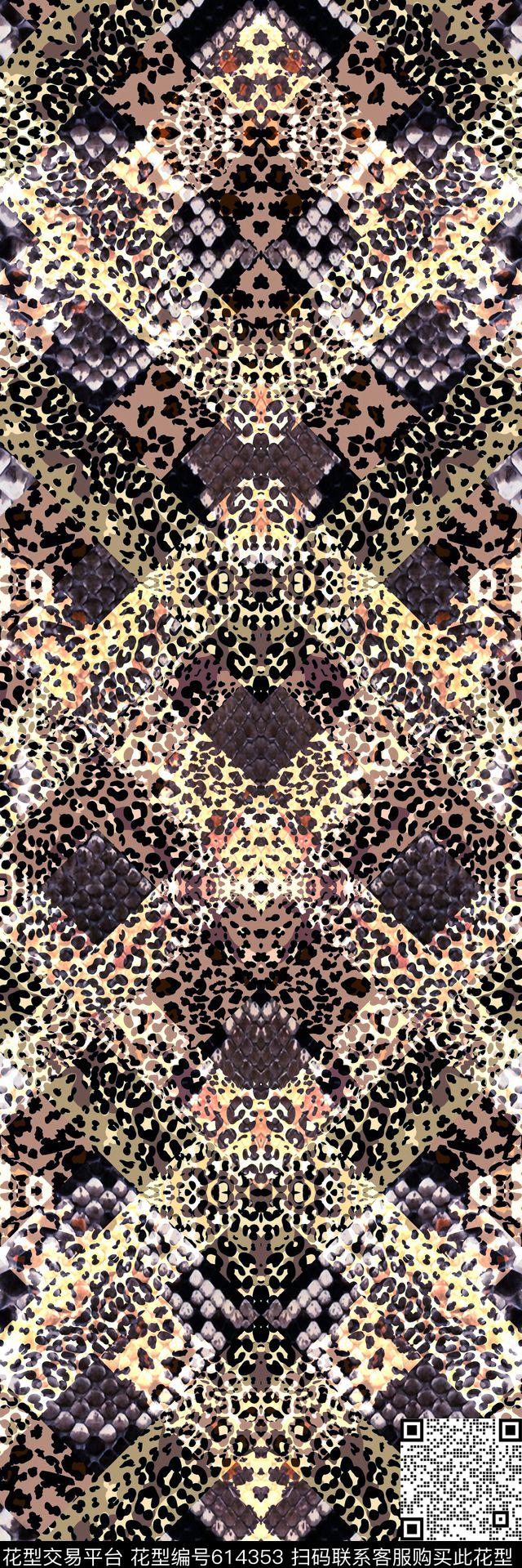 蛇纹动物纹豹纹数码印花华亿平台下载（图片编号: 614353） - 瓦栏（Walan）