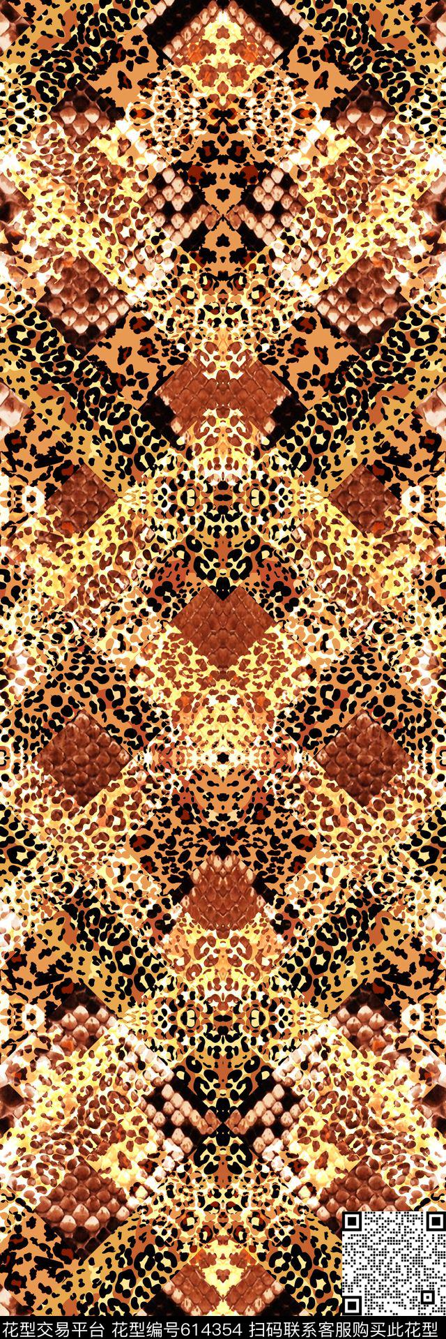 蛇纹动物纹豹纹数码印花华亿平台下载（图片编号: 614354） - 瓦栏（Walan）