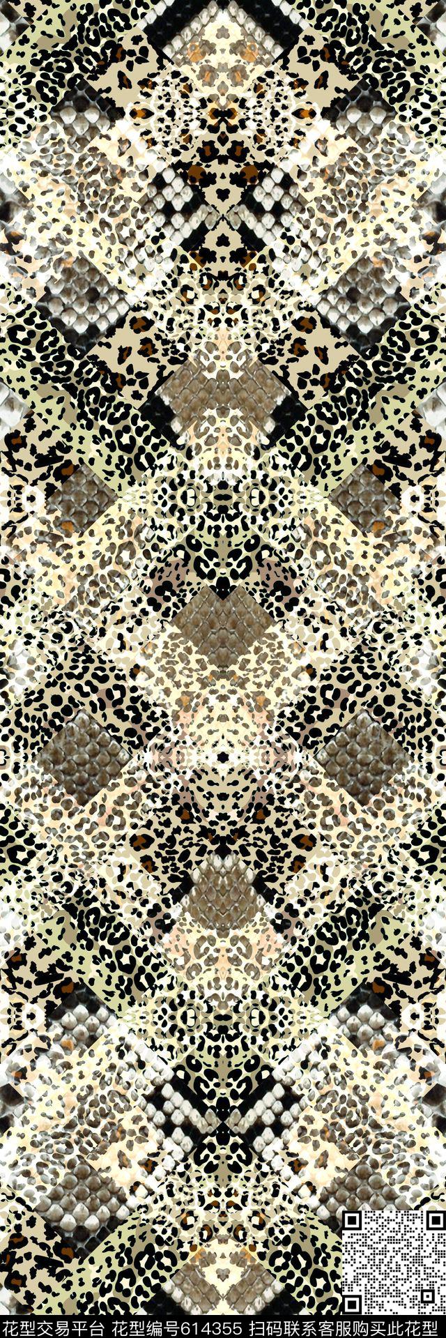 蛇纹动物纹豹纹数码印花华亿平台下载（图片编号: 614355） - 瓦栏（Walan）