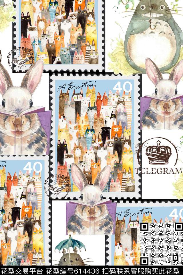 卡通手绘个性数码印花华亿平台下载（图片编号: 614436） - 瓦栏（Walan）