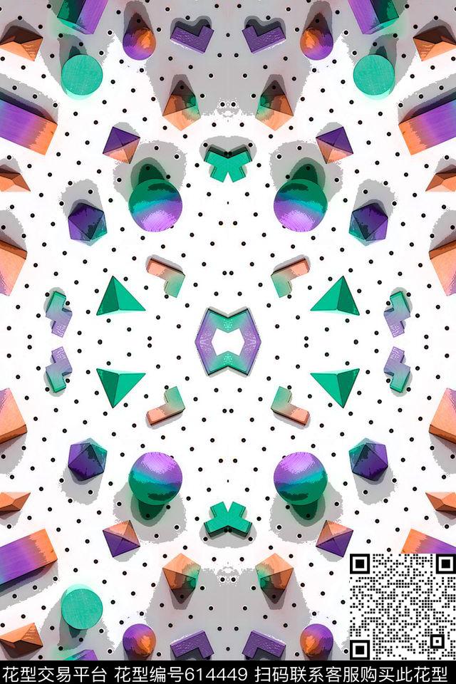创意休闲色块数码印花华亿平台下载（图片编号: 614449） - 瓦栏（Walan）