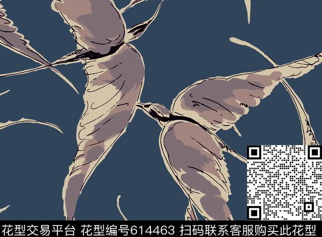 鸟动物大雁传统印花华亿平台下载（图片编号: 614463） - 瓦栏（Walan）