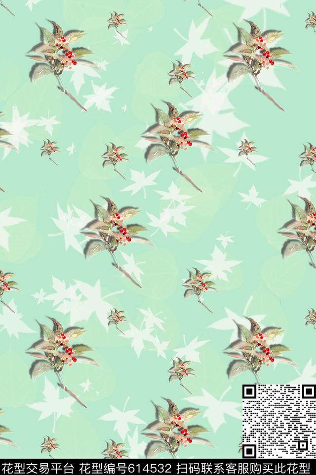 小碎花花朵花卉数码印花华亿平台下载（图片编号: 614532） - 瓦栏（Walan）