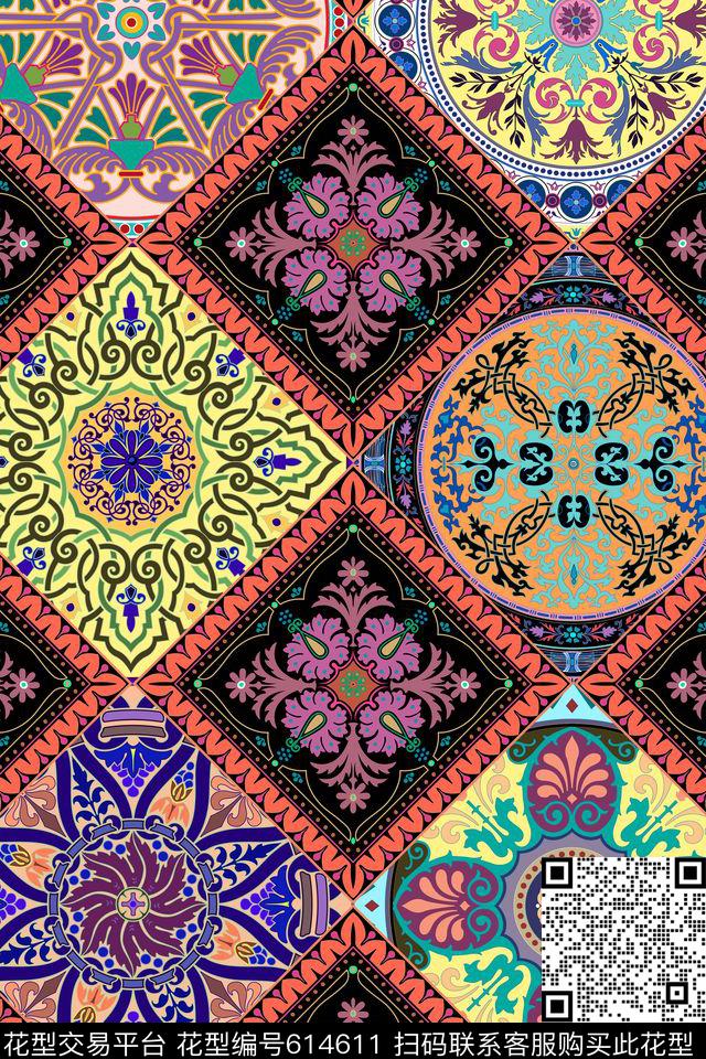 民族风东欧风情俄罗斯花纹传统印花华亿平台下载（图片编号: 614611） - 瓦栏（Walan）