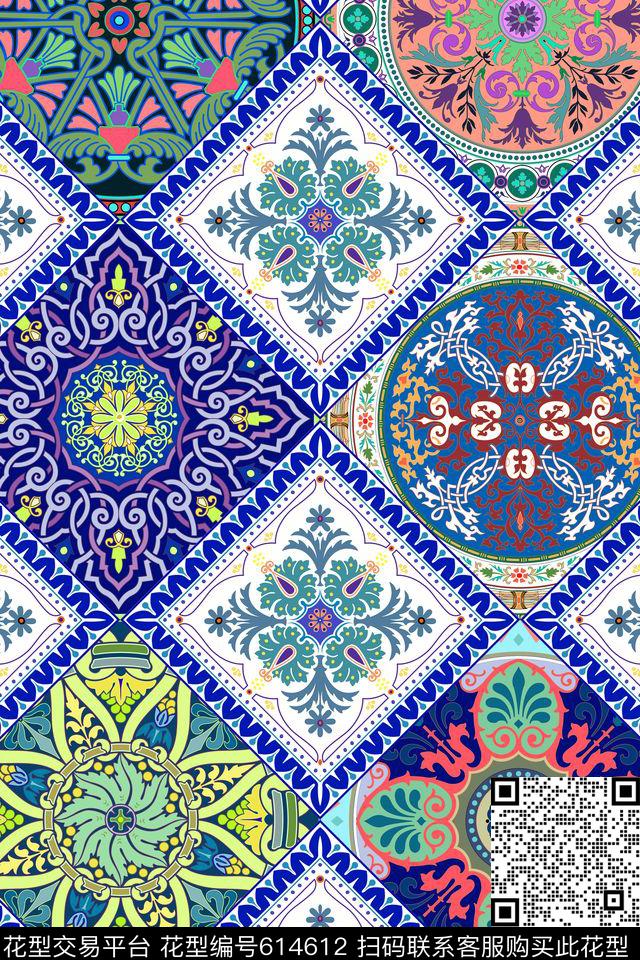 民族风东欧风情俄罗斯花纹传统印花华亿平台下载（图片编号: 614612） - 瓦栏（Walan）