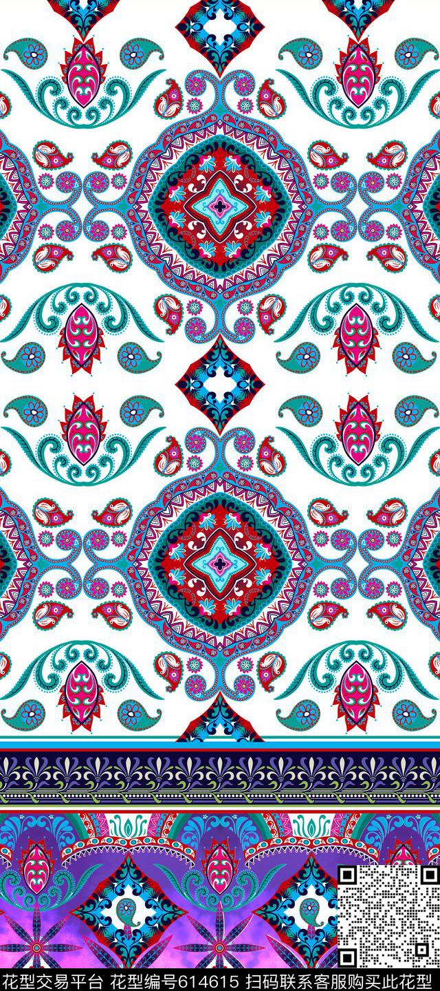 民族风单边定位东欧风情传统印花华亿平台下载（图片编号: 614615） - 瓦栏（Walan）