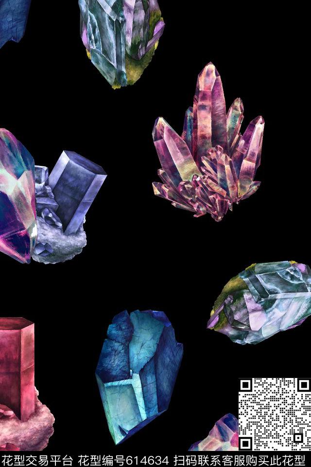 立体几何大理石纹抽象几何数码印花华亿平台下载（图片编号: 614634） - 瓦栏（Walan）