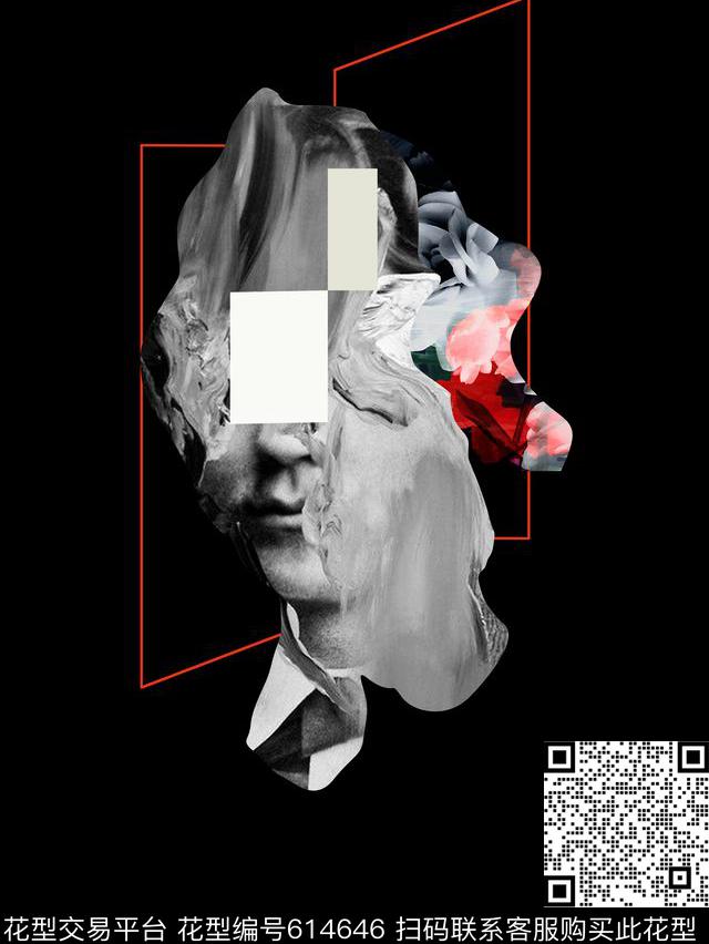 男装华亿平台欧美潮流油画人物花卉数码印花华亿平台下载（图片编号: 614646） - 瓦栏（Walan）