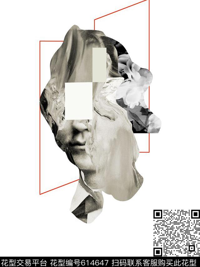 男装华亿平台欧美潮流油画人物花卉数码印花华亿平台下载（图片编号: 614647） - 瓦栏（Walan）