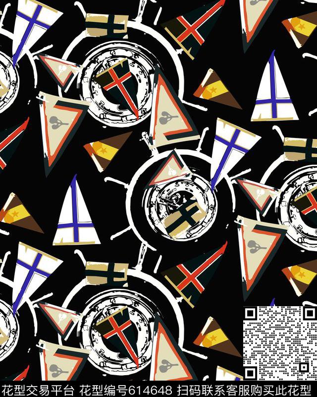 三角形解构不规则几何传统印花华亿平台下载（图片编号: 614648） - 瓦栏（Walan）