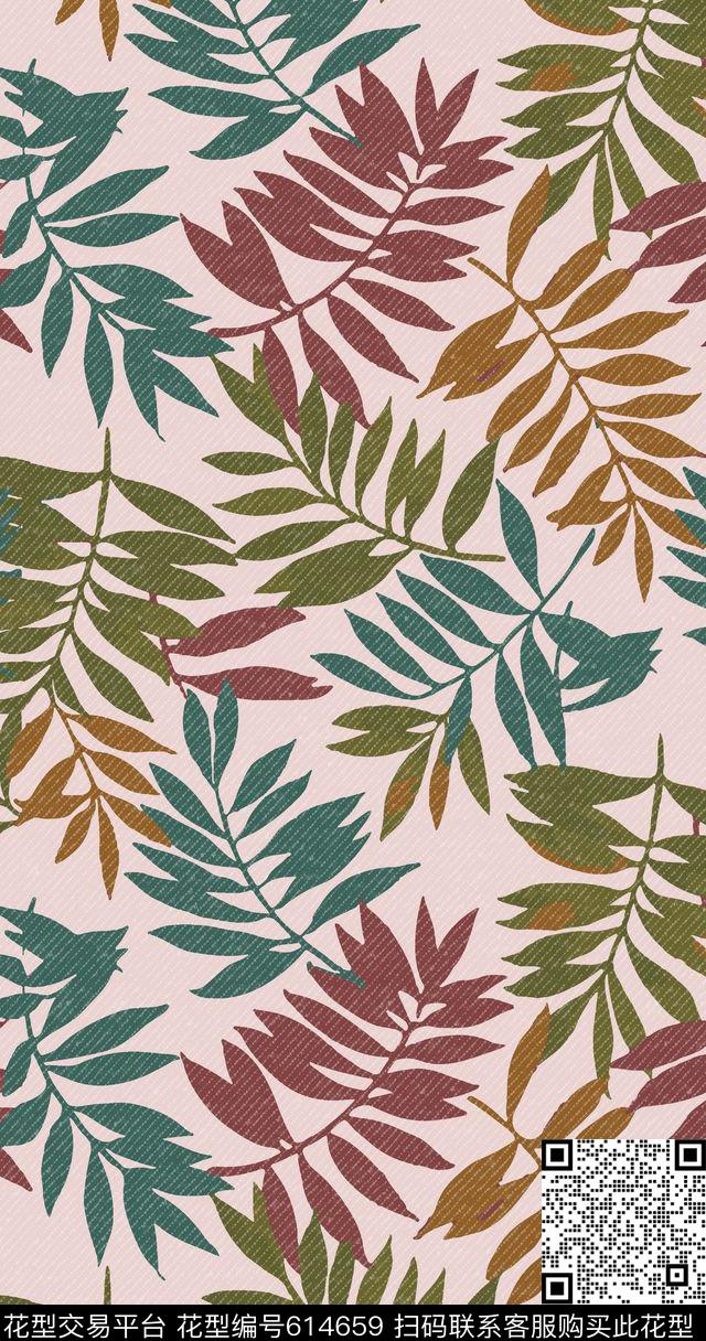 叶子女装家纺传统印花华亿平台下载（图片编号: 614659） - 瓦栏（Walan）