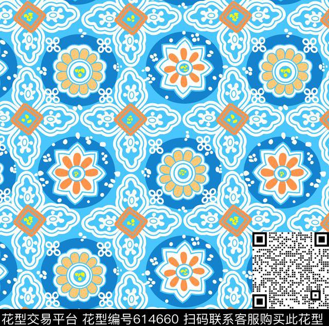 卷草纹清新地毯传统印花华亿平台下载（图片编号: 614660） - 瓦栏（Walan）