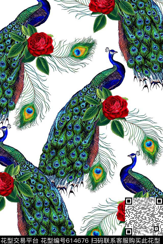 抽象几何清爽梦幻艺术平底立体手绘满版最新高清数码蕾丝民族中国风绣花珠宝肌理时尚潮

流大牌复古欧美风孔雀羽毛花卉女装裙数码印花华亿平台下载（图片编号: 614676） - 瓦栏（Walan）