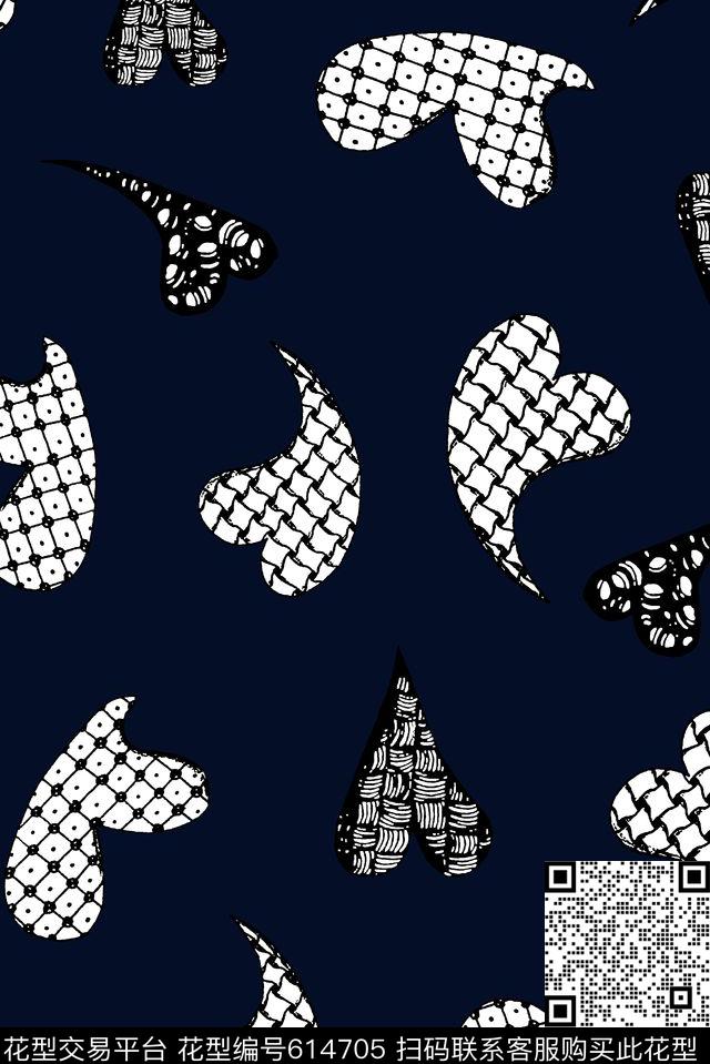 桃心几何格纹男装衬衫传统印花华亿平台下载（图片编号: 614705） - 瓦栏（Walan）