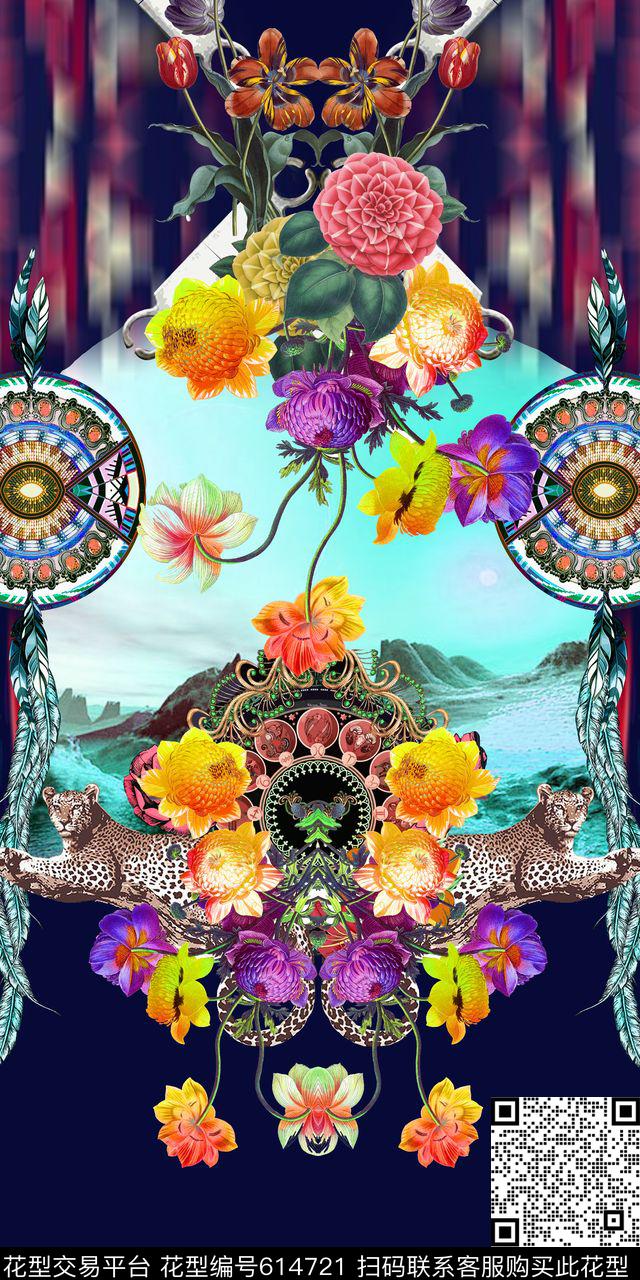 定位动物羽毛。数码印花华亿平台下载（图片编号: 614721） - 瓦栏（Walan）