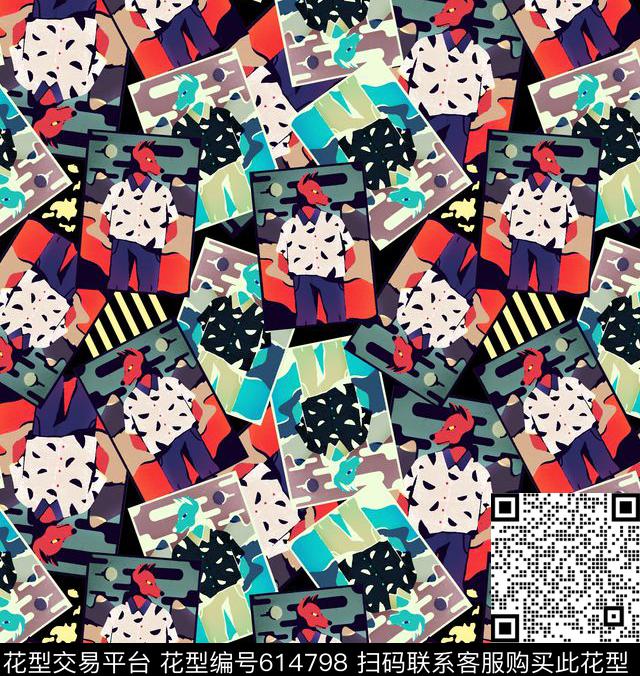 水彩画狗狼数码印花华亿平台下载（图片编号: 614798） - 瓦栏（Walan）