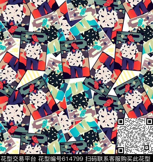 水彩画狗狼数码印花华亿平台下载（图片编号: 614799） - 瓦栏（Walan）