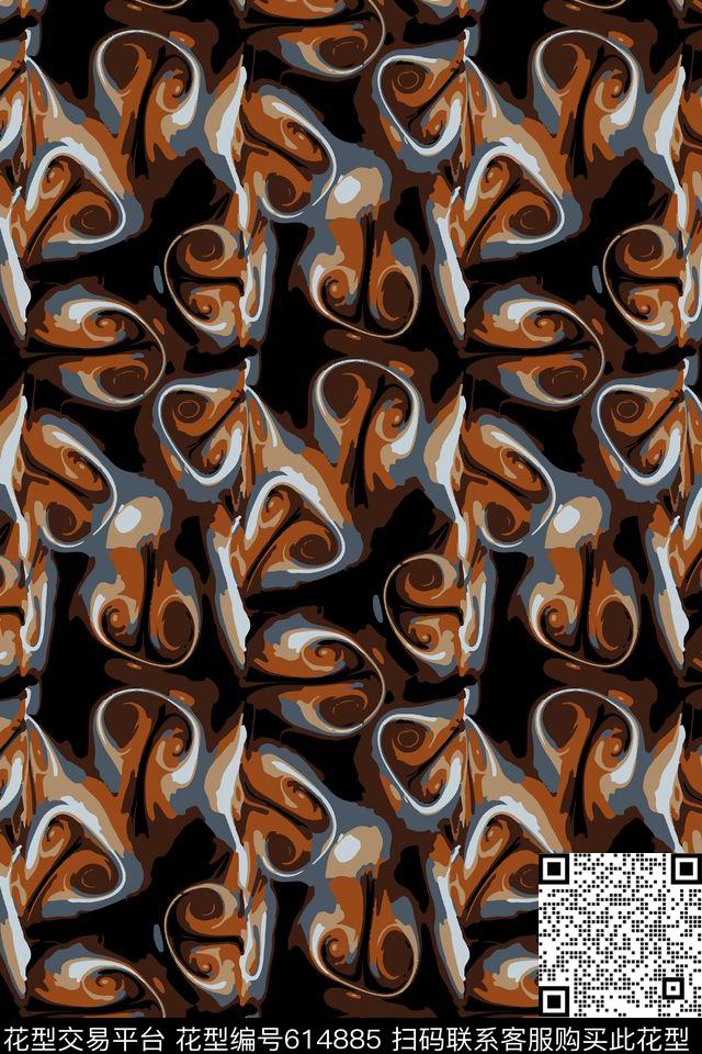 抽象男装肌理刷纹传统印花华亿平台下载（图片编号: 614885） - 瓦栏（Walan）