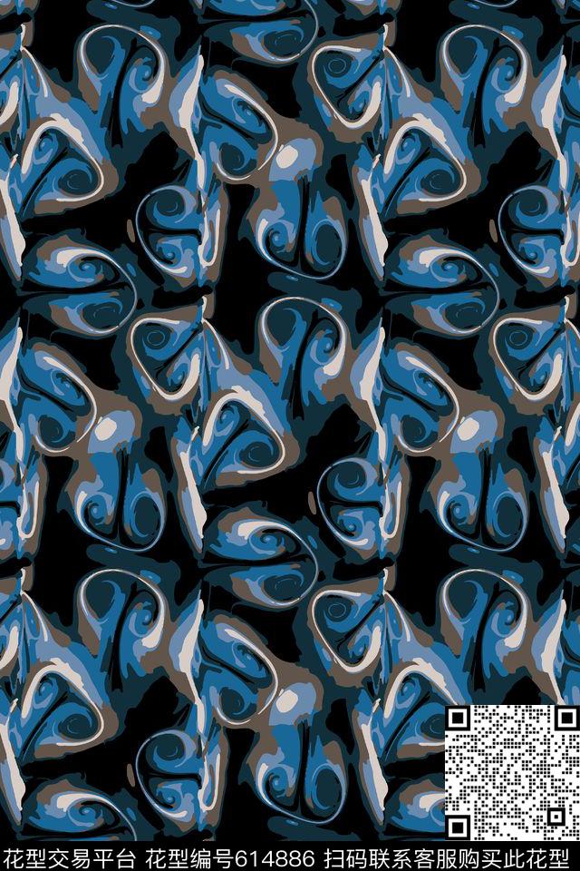 抽象男装肌理刷纹传统印花华亿平台下载（图片编号: 614886） - 瓦栏（Walan）