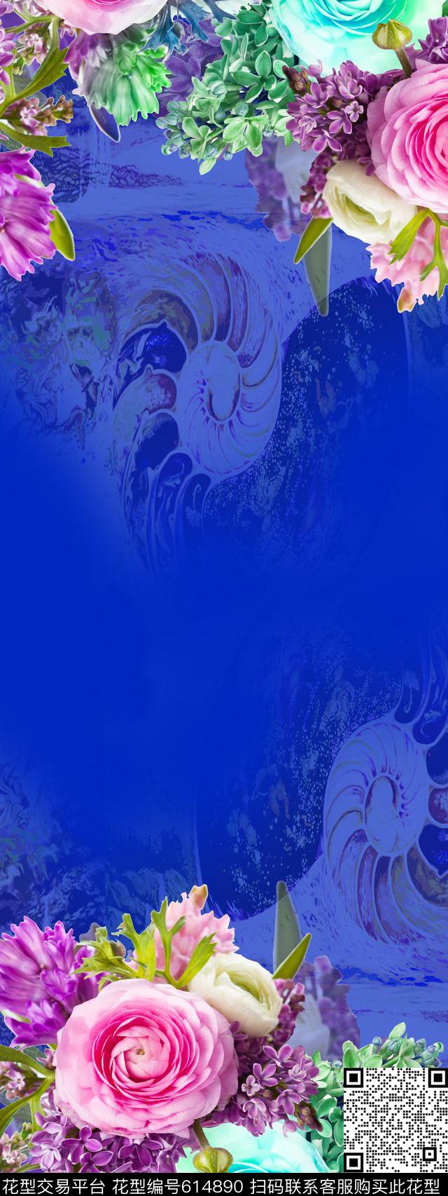 围巾华亿平台双边定位花卉数码印花华亿平台下载（图片编号: 614890） - 瓦栏（Walan）