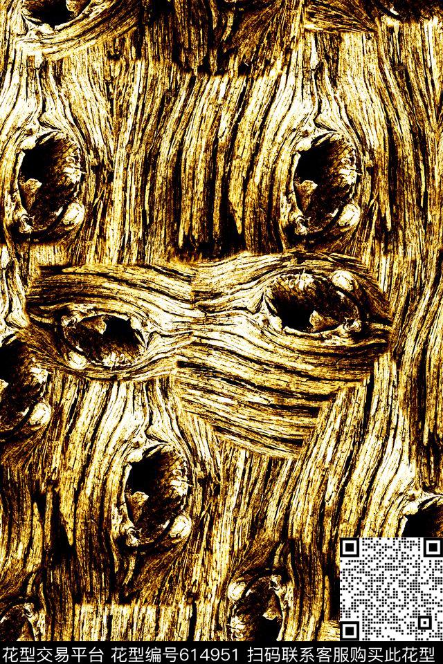 抽象树皮纹理男装数码印花华亿平台下载（图片编号: 614951） - 瓦栏（Walan）
