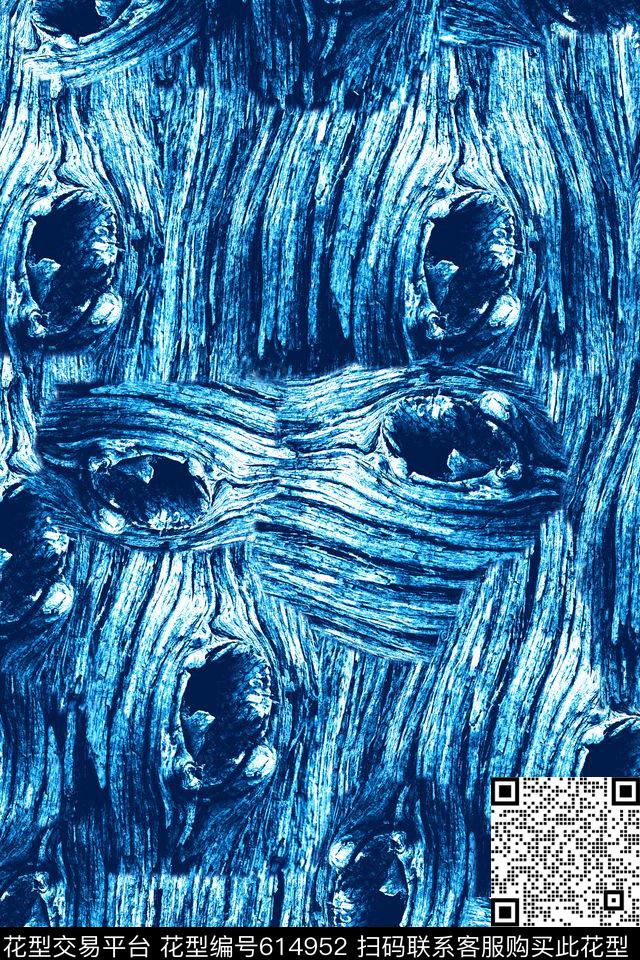 抽象树皮纹理男装数码印花华亿平台下载（图片编号: 614952） - 瓦栏（Walan）