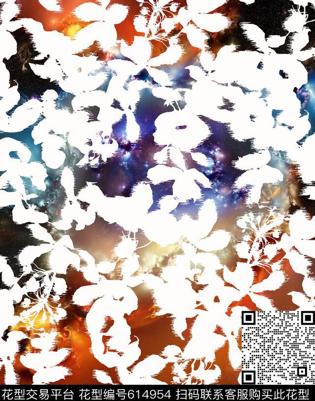 花卉星空绚丽数码印花华亿平台下载（图片编号: 614954） - 瓦栏（Walan）