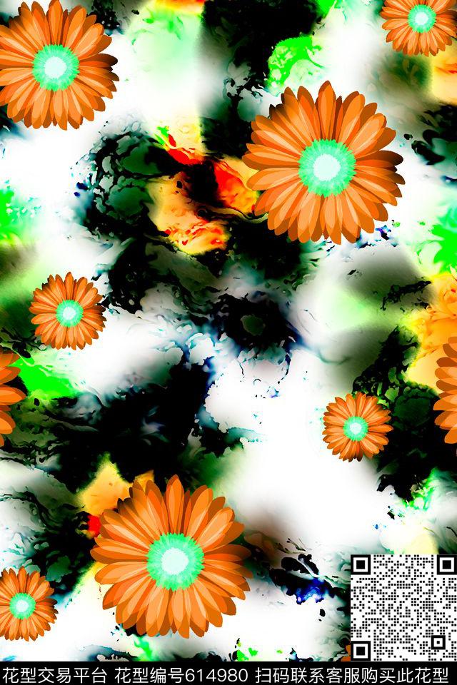 抽象几何清爽梦幻艺术平底立体手绘满版最新高清数码蕾丝民族中国风绣花珠宝肌理时尚潮

流大牌复古欧美风水彩纹理底纹花卉小菊花数码印花华亿平台下载（图片编号: 614980） - 瓦栏（Walan）