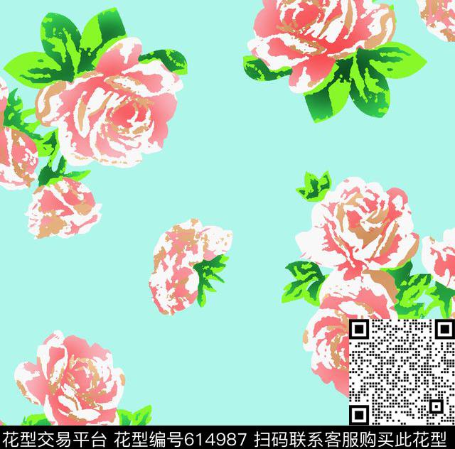 泳装家纺小碎花数码印花华亿平台下载（图片编号: 614987） - 瓦栏（Walan）