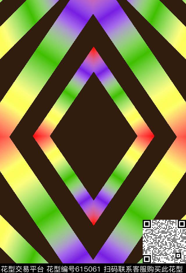 休闲风格子彩色渐变数码印花华亿平台下载（图片编号: 615061） - 瓦栏（Walan）