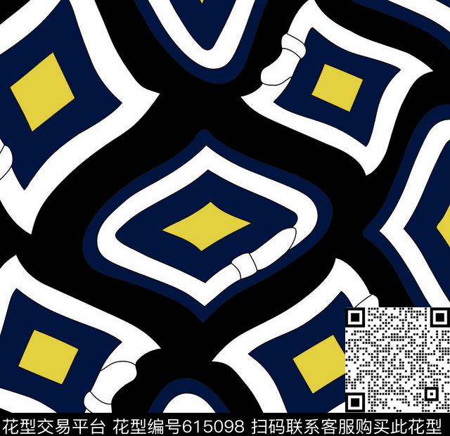 几何图案格子传统印花华亿平台下载（图片编号: 615098） - 瓦栏（Walan）