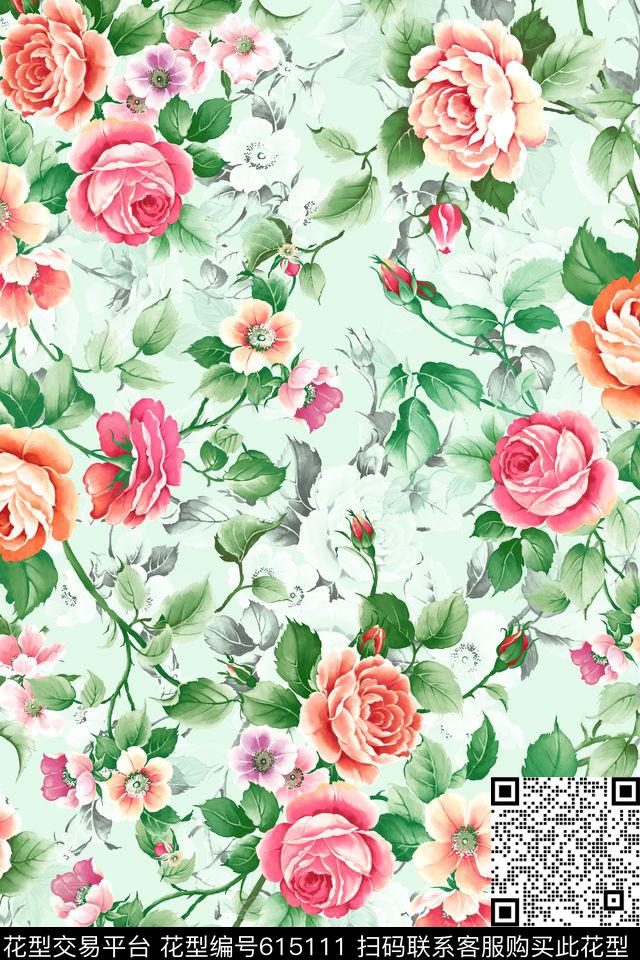 L.D~浪漫L.D~清新L.D~花卉传统印花华亿平台下载（图片编号: 615111） - 瓦栏（Walan）