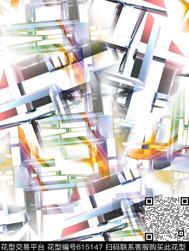 时尚、炫酷、抽象数码印花华亿平台下载（图片编号: 615147） - 瓦栏（Walan）