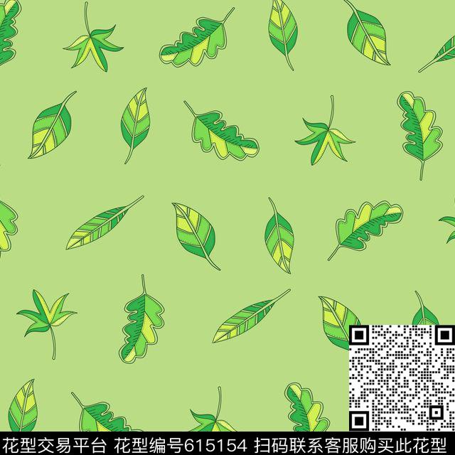 原创树叶清新数码印花华亿平台下载（图片编号: 615154） - 瓦栏（Walan）