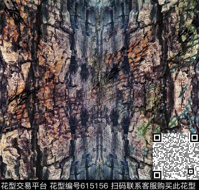 肌理树皮纹理面料花数码印花华亿平台下载（图片编号: 615156） - 瓦栏（Walan）