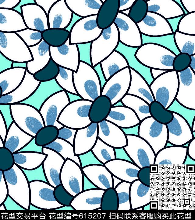 花朵花卉菊花传统印花华亿平台下载（图片编号: 615207） - 瓦栏（Walan）