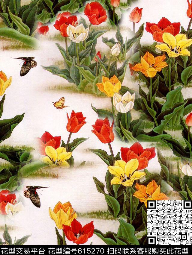 花朵花卉数码印花华亿平台下载（图片编号: 615270） - 瓦栏（Walan）
