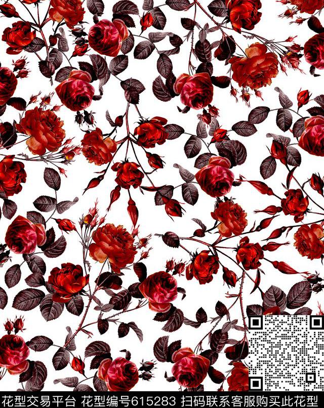 花卉花瓣花朵数码印花华亿平台下载（图片编号: 615283） - 瓦栏（Walan）
