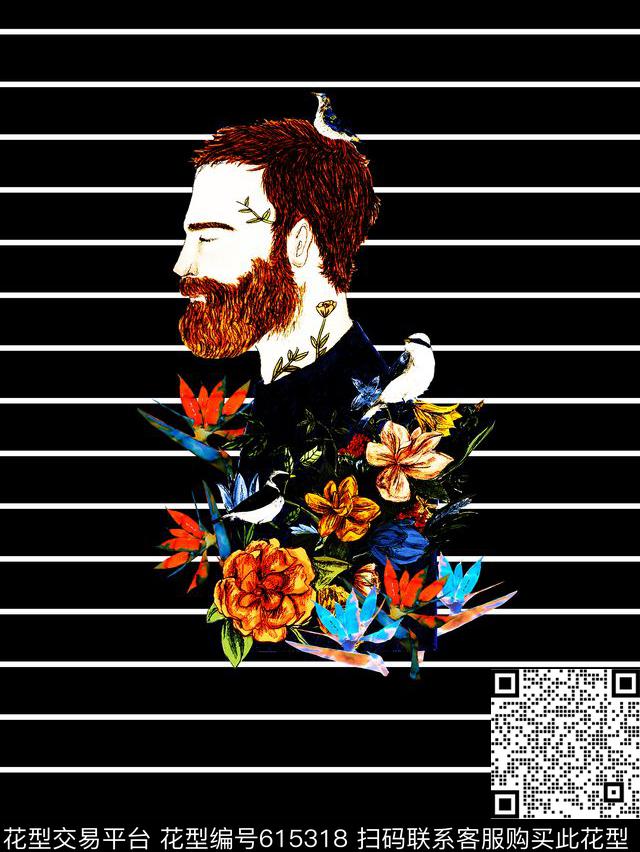 铅笔画美术画人物画数码印花华亿平台下载（图片编号: 615318） - 瓦栏（Walan）