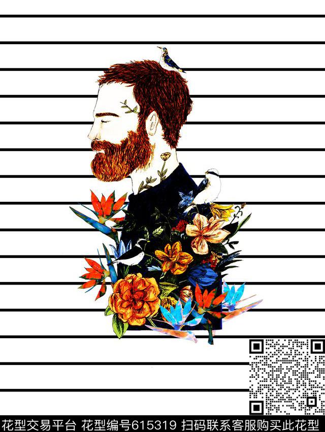 铅笔画美术画人物画数码印花华亿平台下载（图片编号: 615319） - 瓦栏（Walan）